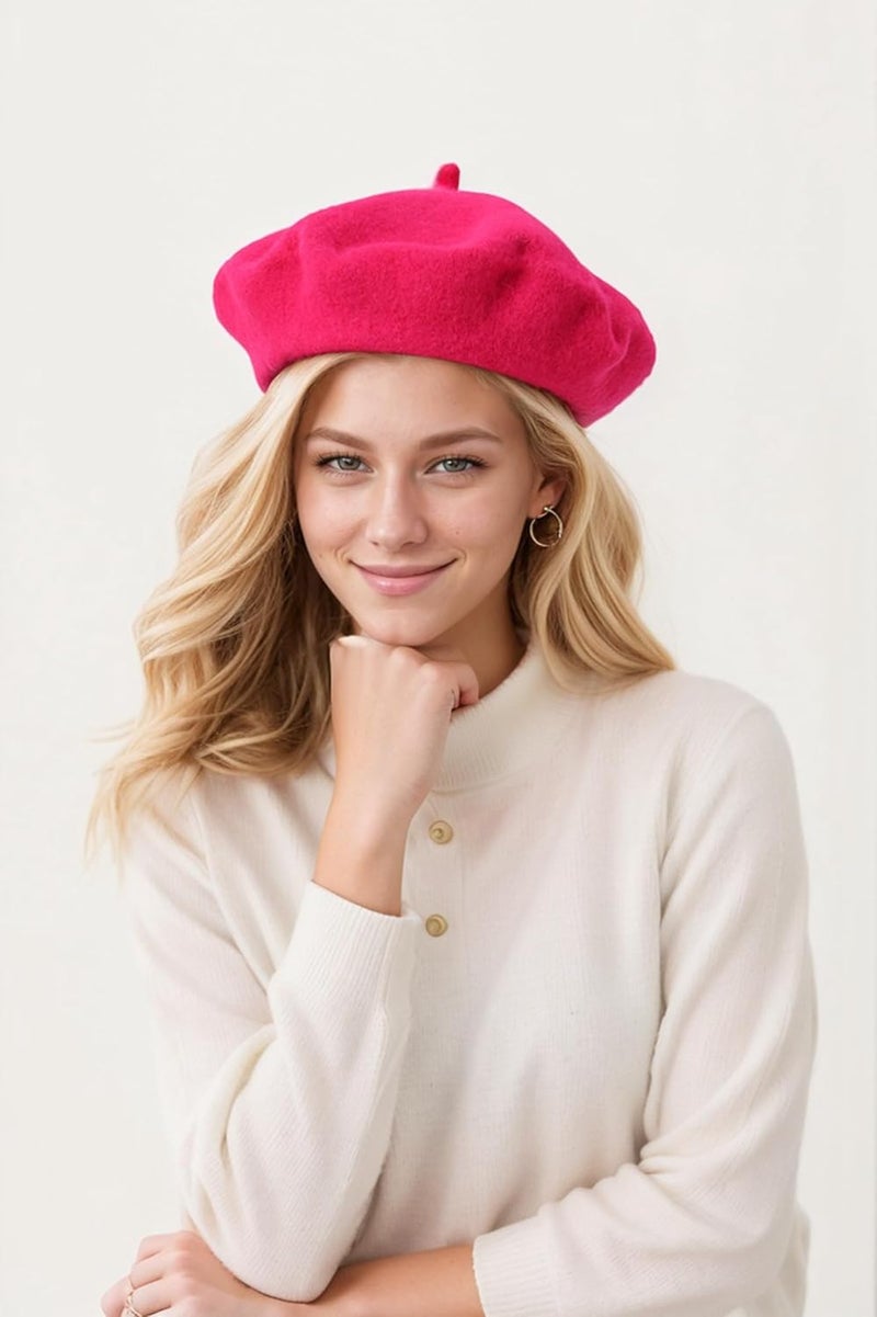 EGANO Women's ​​Beret Hats​​ - French Wool Blend Winter Cap, 70% Wool All-Season Soft ​​Beret Hats for Women​​ (Multi-Color)​ - Image 3